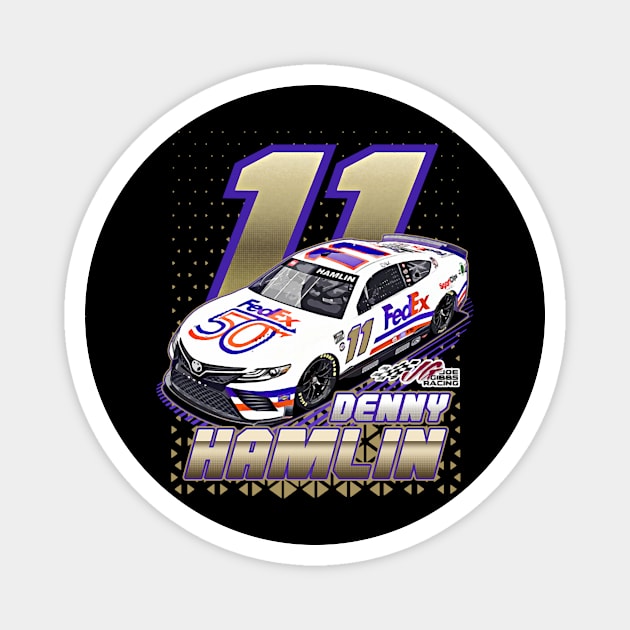 Denny Hamlin 11 Magnet by Erianna Bee